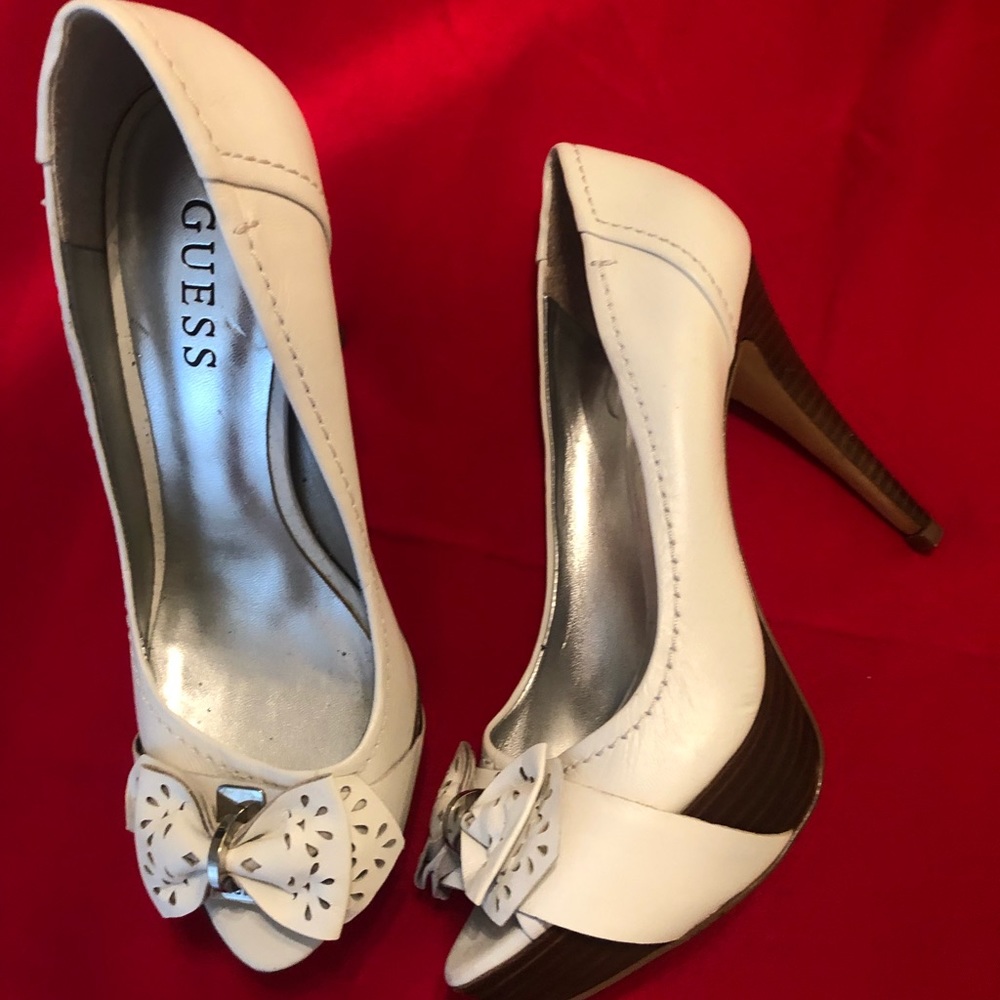 White Guess high heels